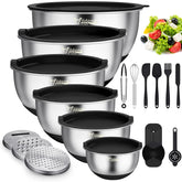 Wildone mixing bowls with airtight lids for freshness during prep