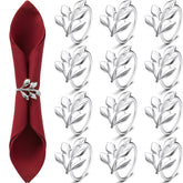 Willbond leaf napkin rings in silver for a festive fall tablescape.