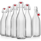 Willdan swing-top glass bottle 1L with airtight seal, ideal for homemade kombucha.