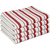 Williams-Sonoma classic striped dishcloths in claret red, absorbent basketweave cotton.
