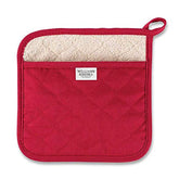 Williams-Sonoma potholder claret red, front view showing heat-ready grip