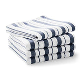 Williams-Sonoma Classic Striped Dishcloths in navy blue, absorbent for everyday dishes.