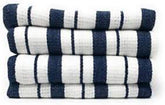 Williams-Sonoma Classic Striped Towels Navy absorbent Turkish cotton for everyday drying.