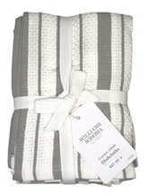Williams-Sonoma dishcloths in drizzle grey basketweave close-up showing absorbent Turkish cotton.