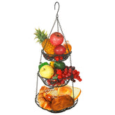 WILLIZTER 3-tier hanging basket with top hook for organized kitchen fruit storage.