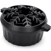 Willow Weave cast iron steamer on stove top with large opening for easy filling