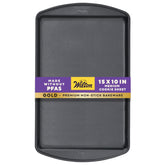 Wilton Gold Premium cookie sheet 15.25 x 10.25 inches delivers even heat for consistently baked cookies.