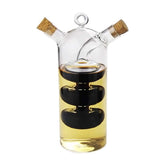 WINAKUI dual-compartment cruet showing separate pours for oil and vinegar