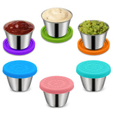 Winceed 6Pack 2.4oz dressing containers with leakproof silicone lids for lunch packing