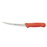 Winco 6-inch boning knife blade close-up for precise bone removal.