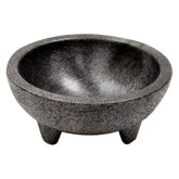 Winco molcajete salsa bowls set of four in black for organized salsa service.