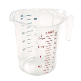 Winco PMCP-50 pint measuring cup in clear polycarbonate, perfect for accurate pours.