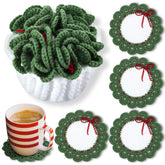 Windkream wreath coaster set on display protects surfaces with seasonal charm