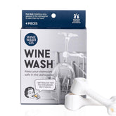 Wine Wash clip-stemware-attachment stabilizes delicate glasses during dishwashing.