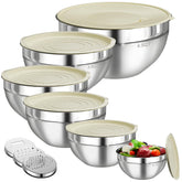 Winproper mixing bowls with lids show space-saving nesting for organized storage