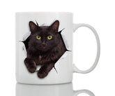 Winston & Bear black cat mug front view, cheerful cat-themed gift idea