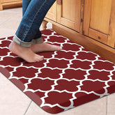 WISELIFE cushioned anti-fatigue mat, front view, red, for comfortable kitchen standing.