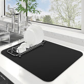 WISELIFE dish drying mat absorbs moisture quickly on kitchen counter for fast drying