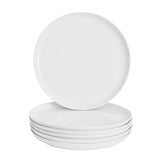 WishDeco white dinner plates with lipped edges for spill prevention and tidy plating