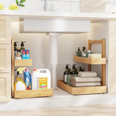 Wisuce Essentials under-sink organizer two-tier design for clutter-free kitchen and bathroom storage.