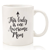 Wittsy One Awesome Mom mug front design for daily coffee joy.