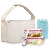 Wiwens insulated leather lunch bag with a chic PU exterior.