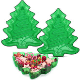 Wiwiqing Christmas tree serving tray top view shows festive green design for appetizers