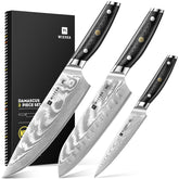 WIZEKA 8-inch Damascus chef knife for precise chopping and clean cuts.