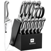 WIZEKA Starry Sky knife block with full knife set for organized prep