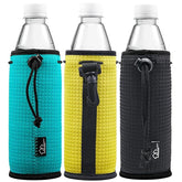 WK IEASON black sleeve on 16-18oz bottle keeps drinks cooler and grip secure.