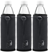 WK IEASON water bottle cover neoprene sleeve in black 3-pack front view for grip and insulation