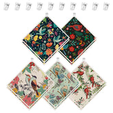 Wlich Swedish dishcloth with bird pattern and clip for quick spill cleanup