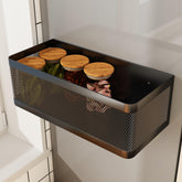WOCHUANGSI magnetic shelf fridge side view for secure storage.