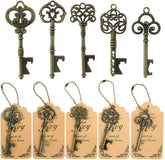WODEGIFT bronze skeleton key bottle opener with 50-pack set for wedding favors.