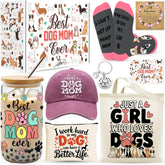 WOFIROY best dog mom 16oz cup with lid and straw for iced drinks