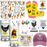 WOFIROY chicken lady tumbler with sunflower design keeps beverages hot or cold