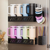 Wolera 2-Pack Magnetic Stanley Cup Holder mounted on a fridge for quick access.