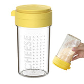 WonLiq 12-ounce glass shaker with airtight lid for smooth parmesan dispensing.