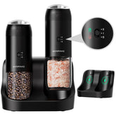 WONMAKE gravity salt and pepper grinder set ready for hands-free seasoning at the table.