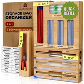 Woodenhouse 9-in-1 organizer with foil wrap dispenser keeps drawers tidy.