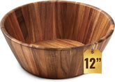 Woodenhouse salad bowl 12-inch round for elegant serving of greens.