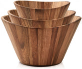 Woodenhouse salad bowl set large 12 inch shows rustic grain for serving salads.