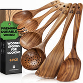Woodenhouse teak flat spatula for nonstick pans, smooth and durable.