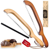 Woodever bread knife with 10.6in blade for clean, even slices.
