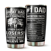 WOOKOO Dad Tumbler in a white box, ready for gifting.
