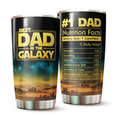 WOOKOO Dad Tumbler 20oz front view showing durable stainless steel.