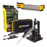 Work Sharp Precision Adjust Elite Set sharpener with adjustable angle for consistent edge restoration.
