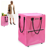 WORKPRO bag on wheels for groceries, enabling smooth, hands-free shopping.