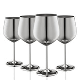 WOTOR stainless steel wine glasses 18oz set of four, unbreakable and stylish.