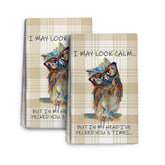 Wovoto owl kitchen towels 2-pack, absorbent and decorative for drying dishes